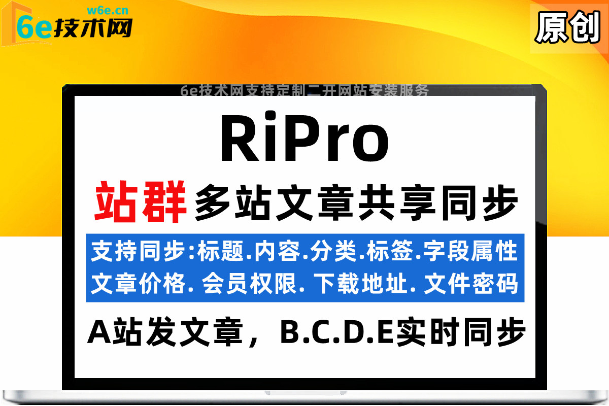 RiPro【多站共享文章同步】-A站发布文章-B-C-D站点同时更新同文章-支持各类参数权限同步-非插件