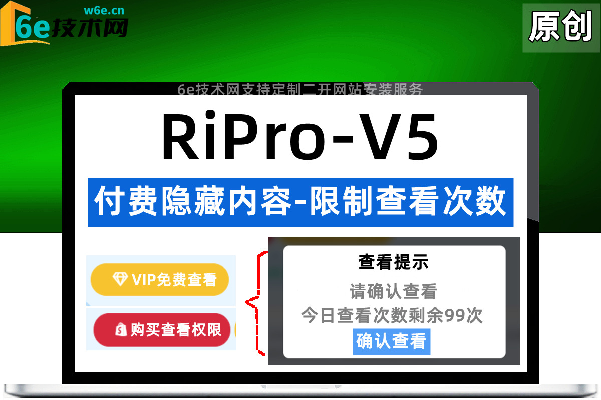 RiPro-V5-【付费隐藏内容-限制查看次数】-可设置不同用户的查看次数额度-独立子主题-非插件-非压缩包