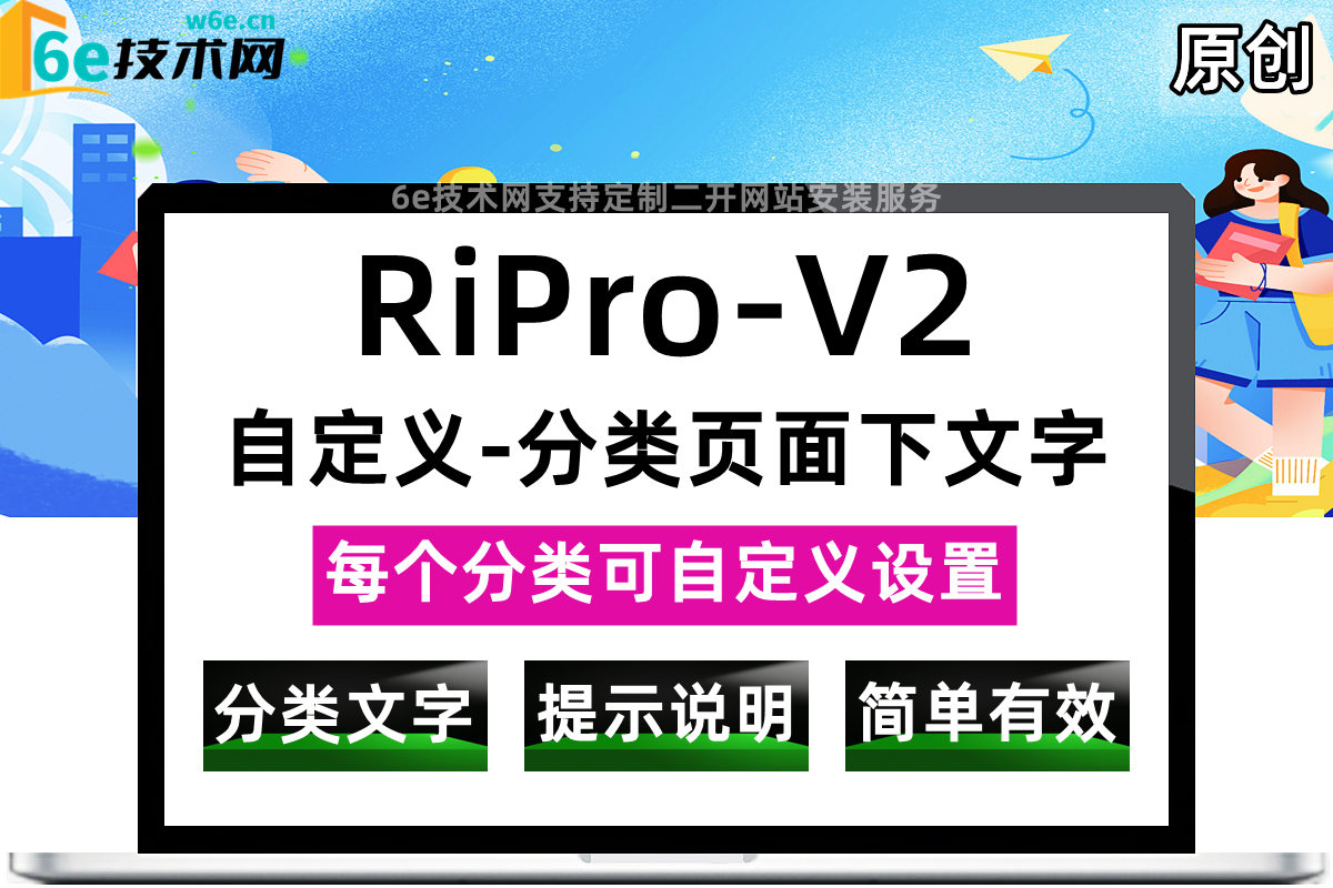 RiPro-V2-【自定义设置-分类页面下文字内容】-可以给每个不同分类设置不同的文字-方便正确引导用户